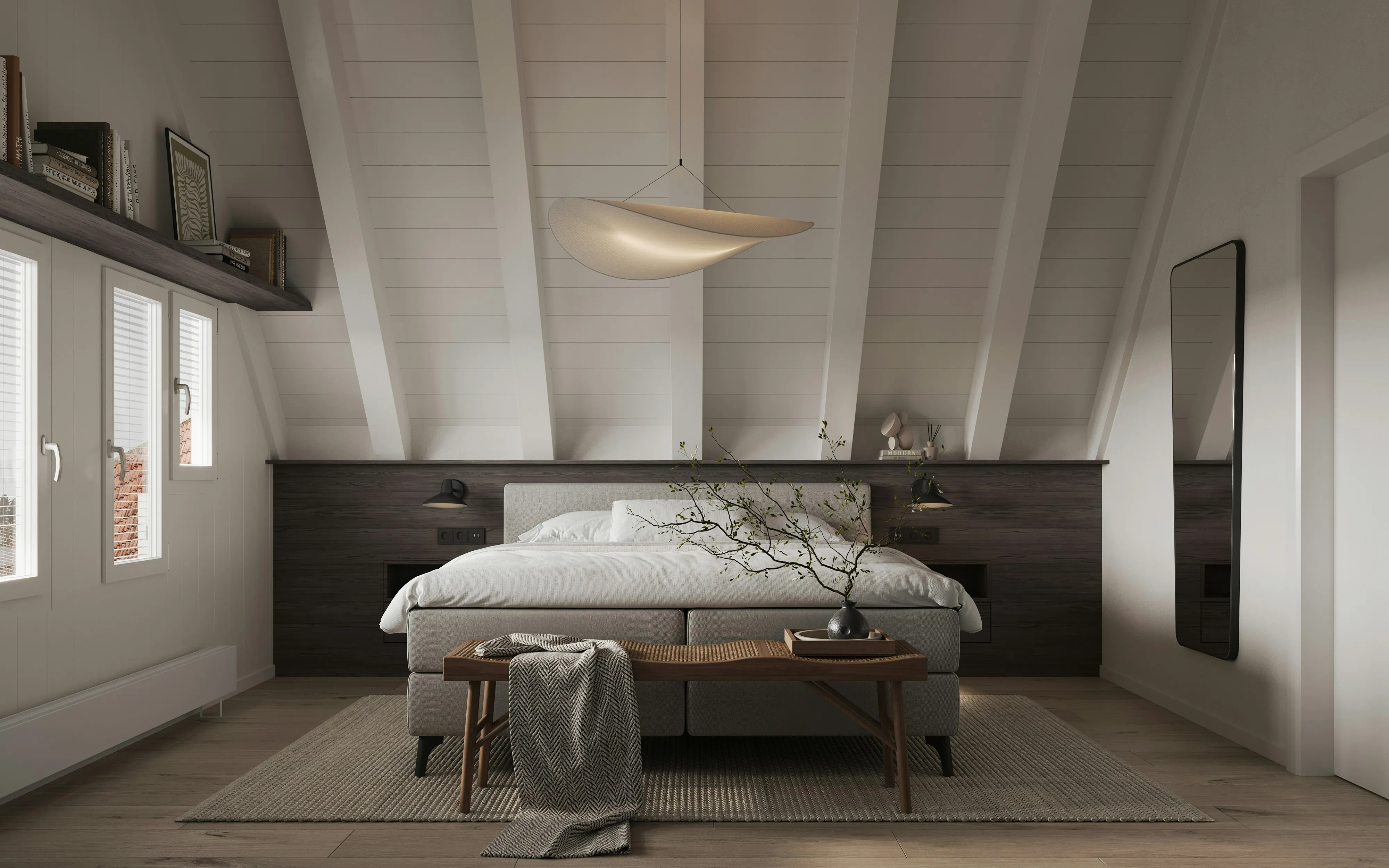 Bedroom with Bed and Table