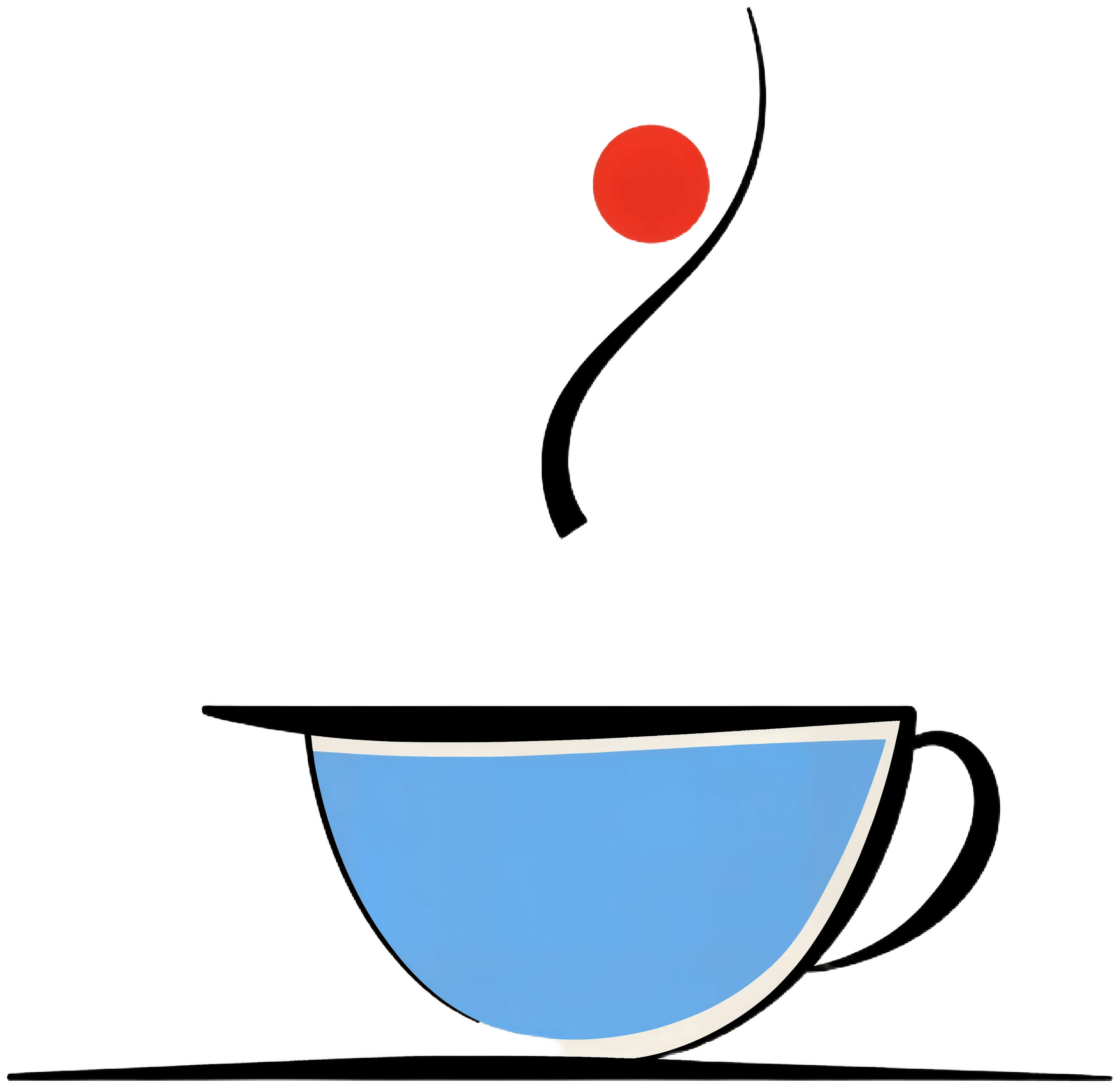 Minimalist Blue Cup Illustration