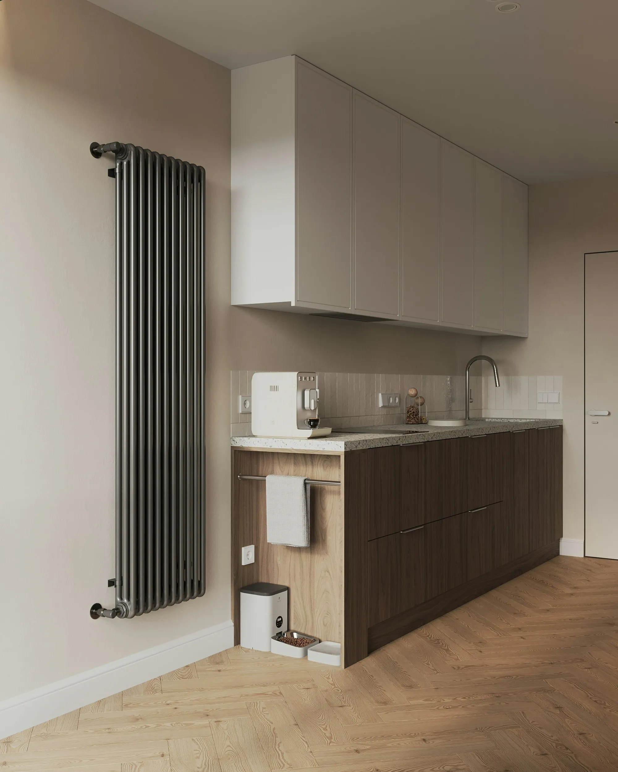 Kitchen with Radiator and Sink