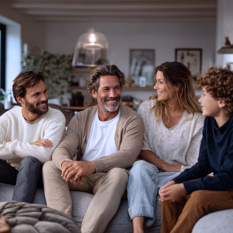 Family relaxing on Couch