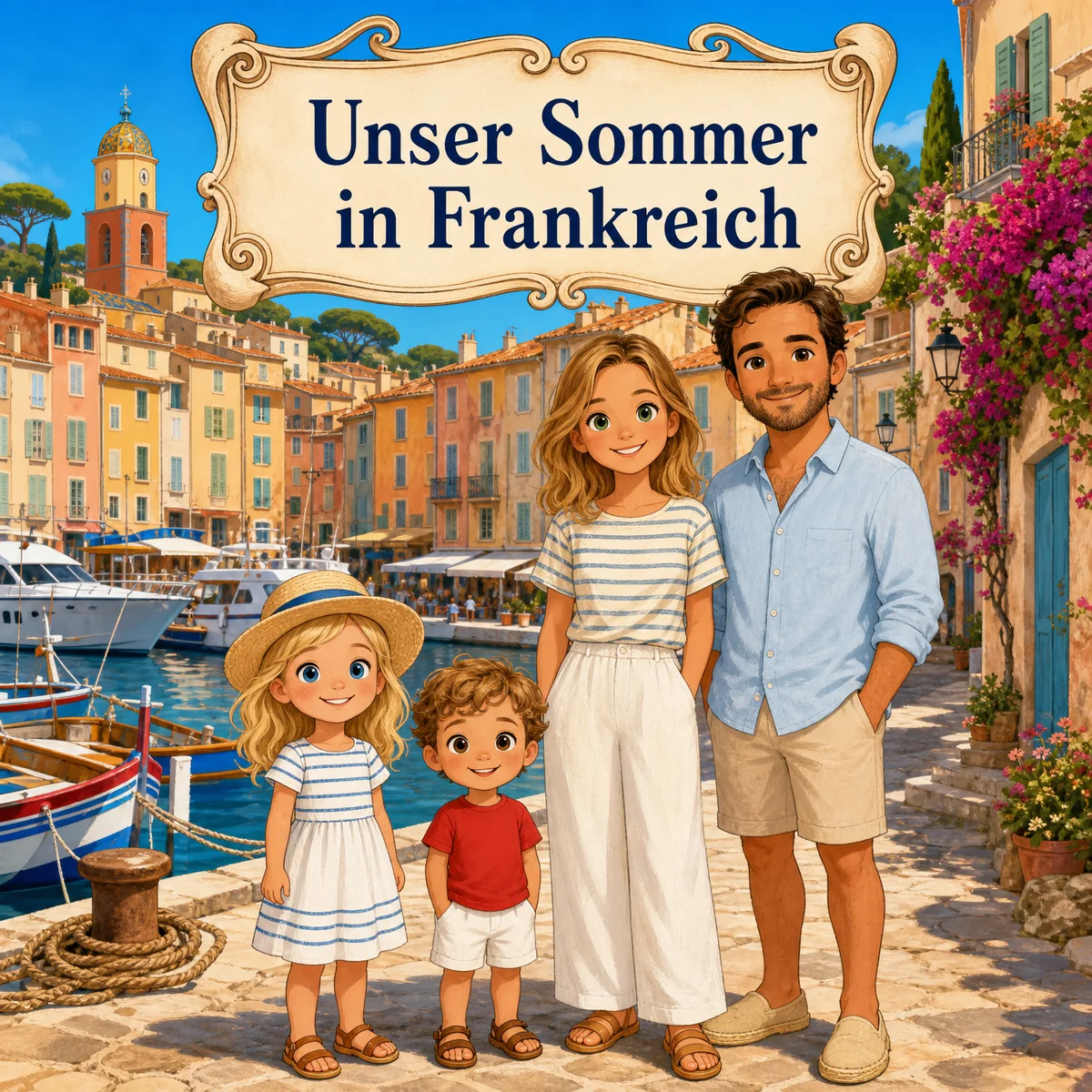 Mutter tröstet Kind, das an Zahnarztstuhl denkt, während es an Spielzimmer denkt.
