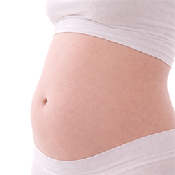 Perzik als vergelijking voor de grootte van de baby bij 14 weken zwangerschap.