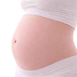 Granaatappel als vergelijking voor de grootte van de baby bij 21 weken zwangerschap.