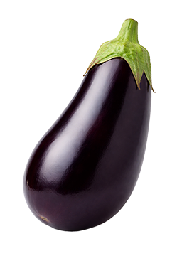 Aubergine als vergelijking voor de grootte van de baby bij 23 weken zwangerschap.