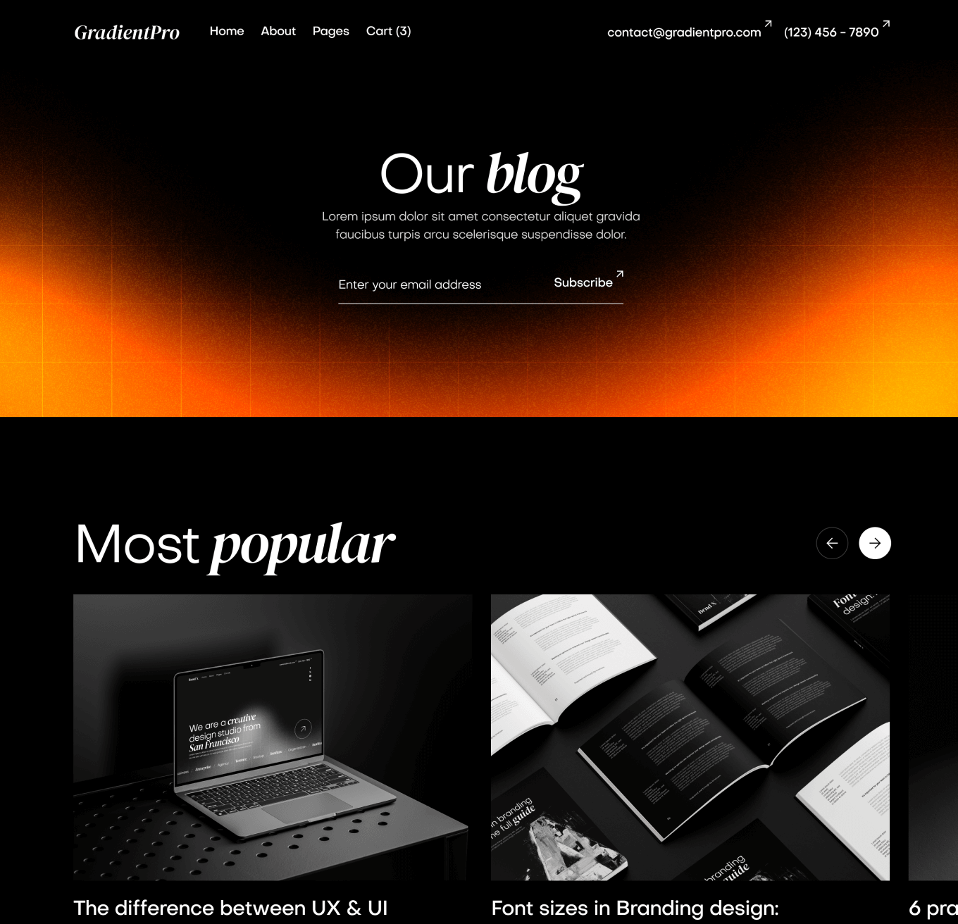 GradientPro - Blog V3 Page - Dark Mode Agency Webflow Template