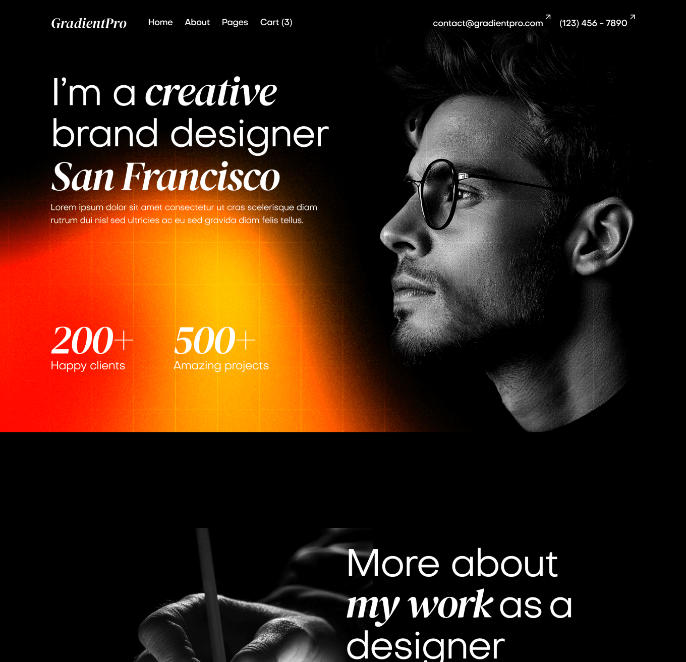 GradientPro - Home V3 Page - Dark Mode Agency Webflow Template