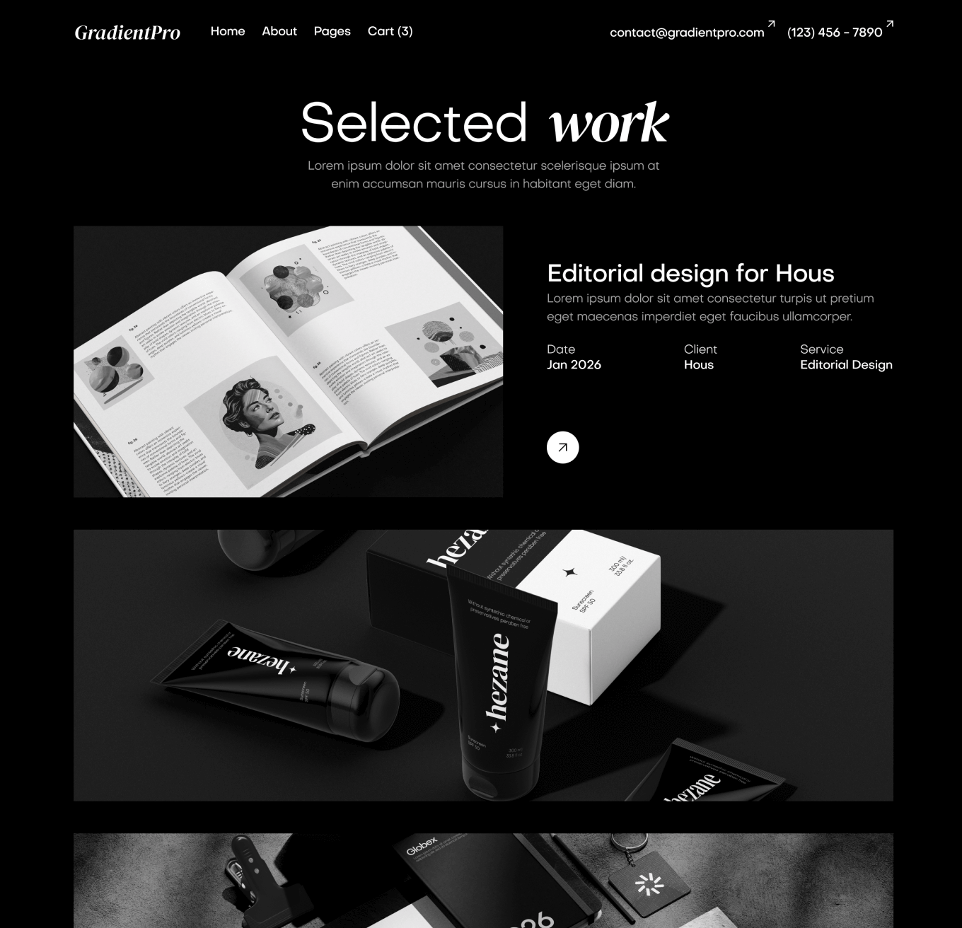 GradientPro - Portfolio V3 Page - Dark Mode Agency Webflow Template