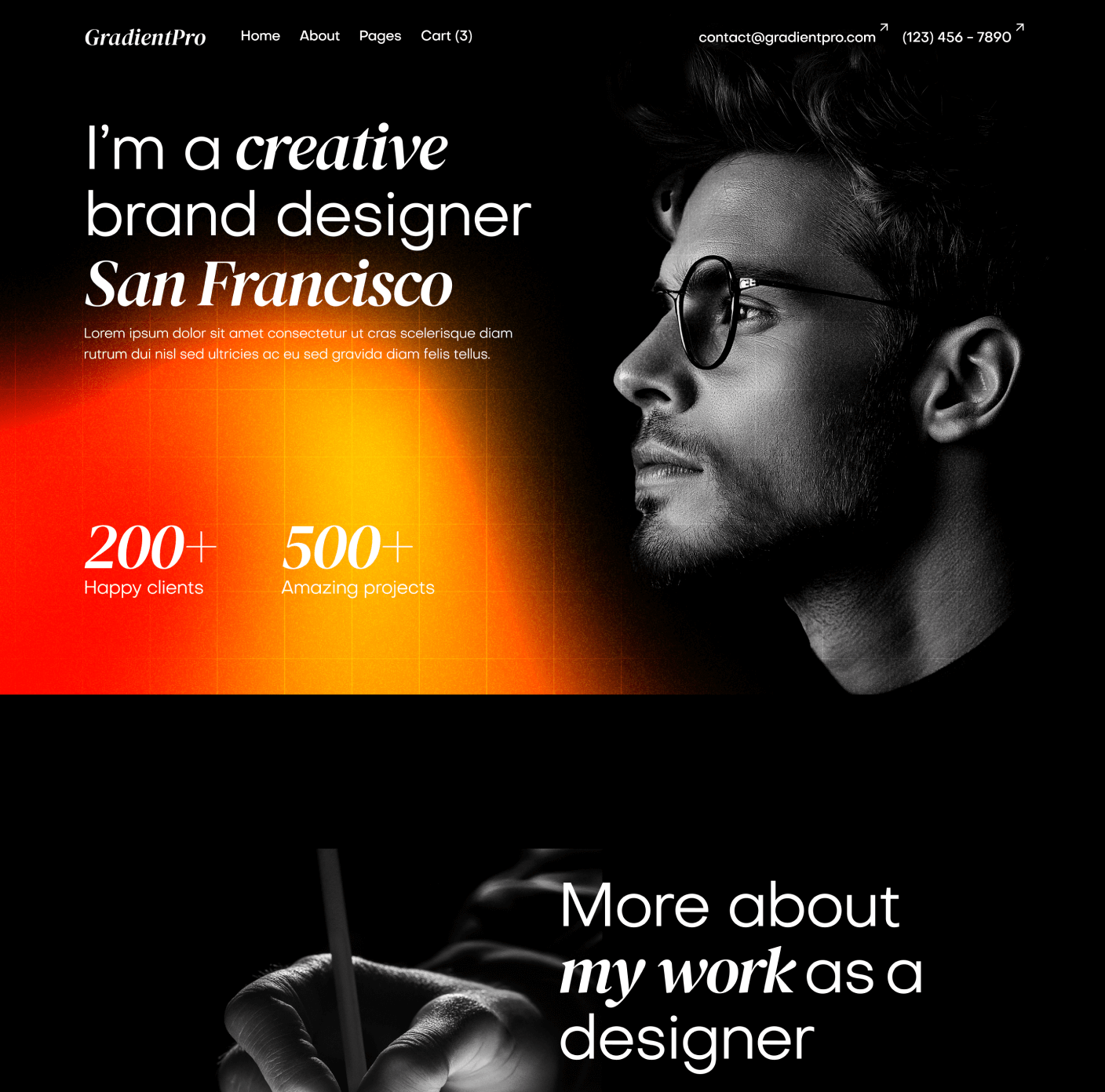GradientPro - Home V3 Page - Dark Mode Agency Webflow Template