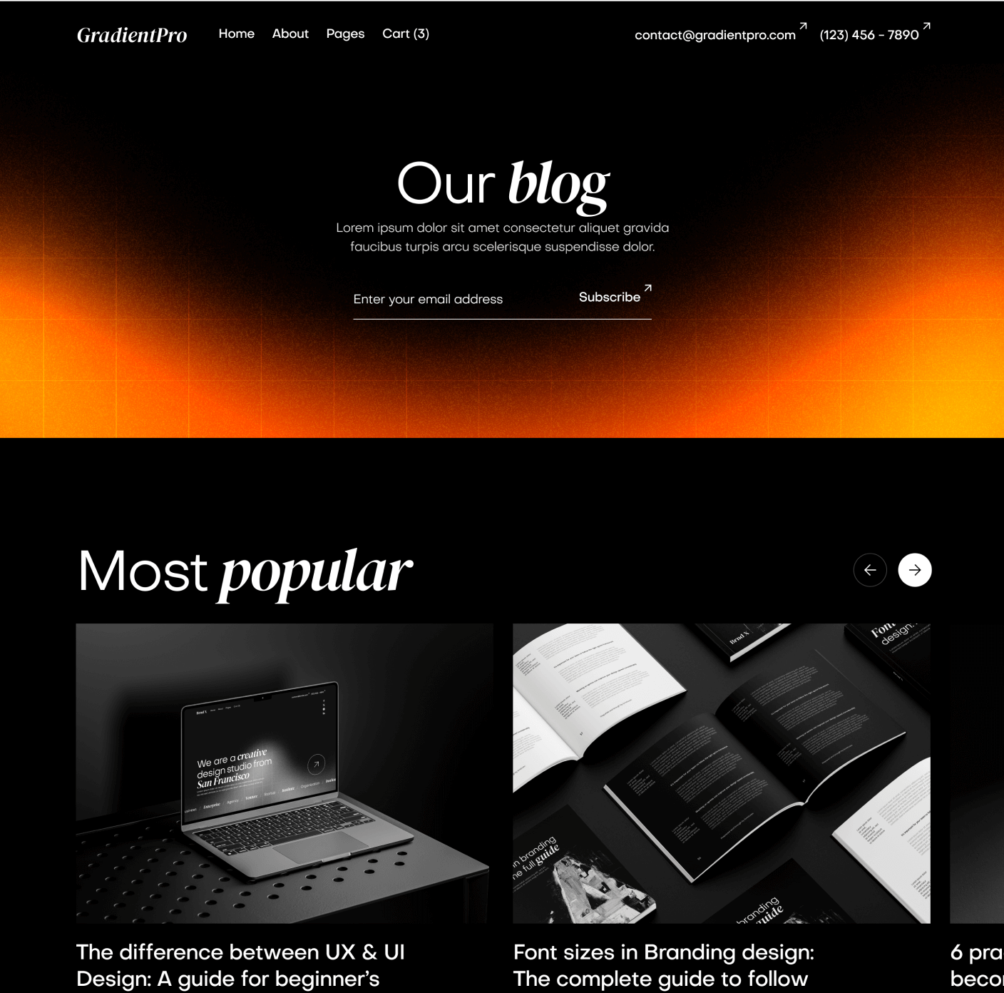 GradientPro - Blog V3 Page - Dark Mode Agency Webflow Template