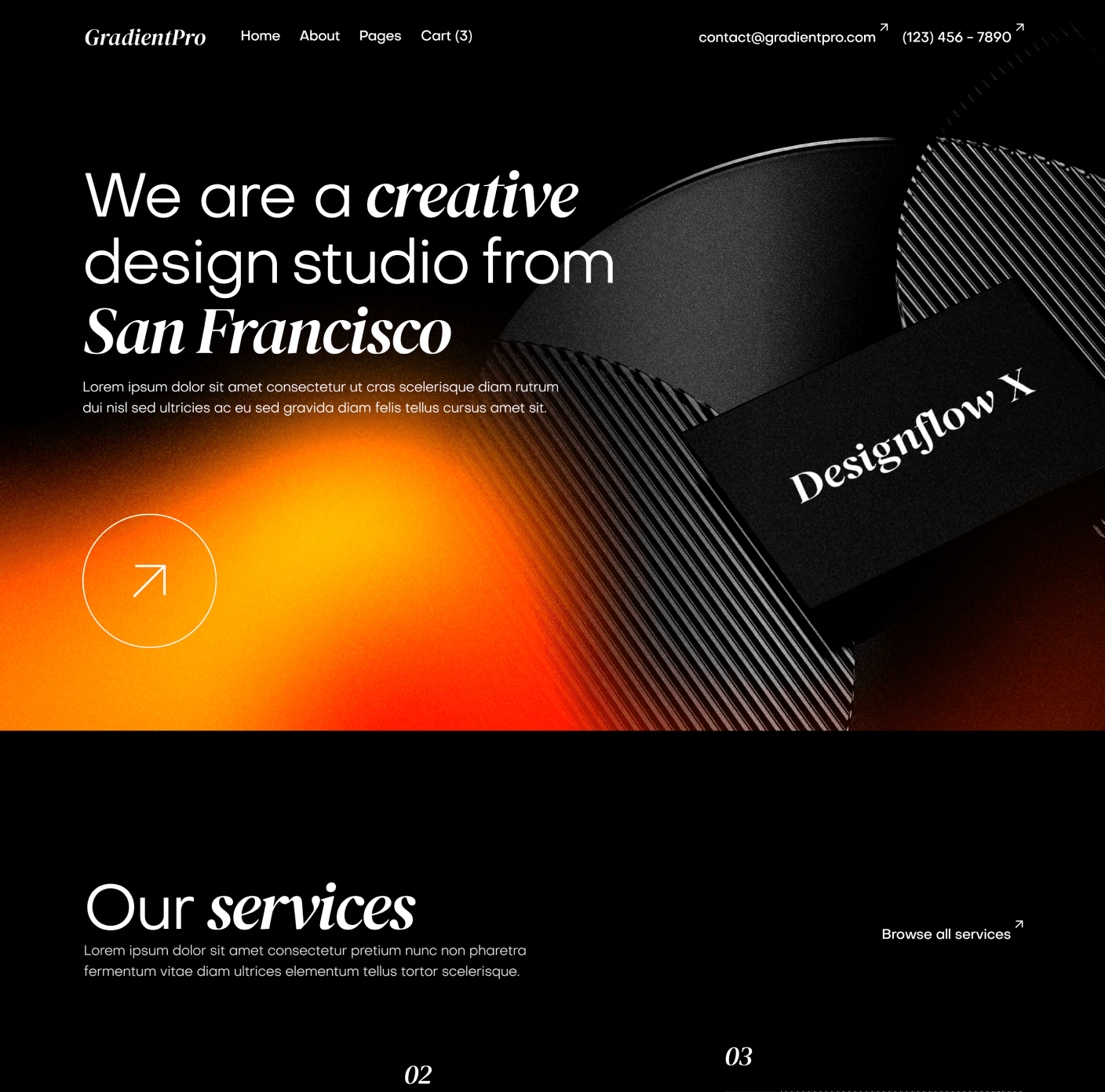 GradientPro - Home V2 Page - Dark Mode Agency Webflow Template