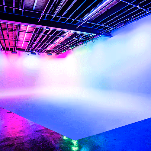 colorful lighting situation in studio