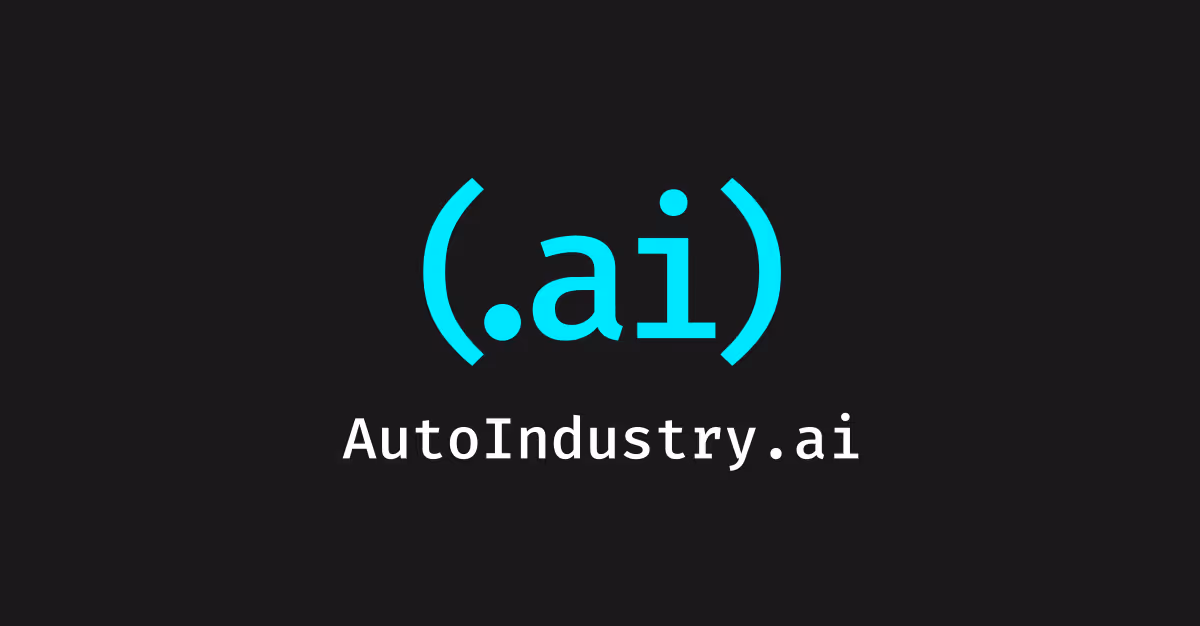 Blue (.ai) with white AutoIndustry.ai text on black background.