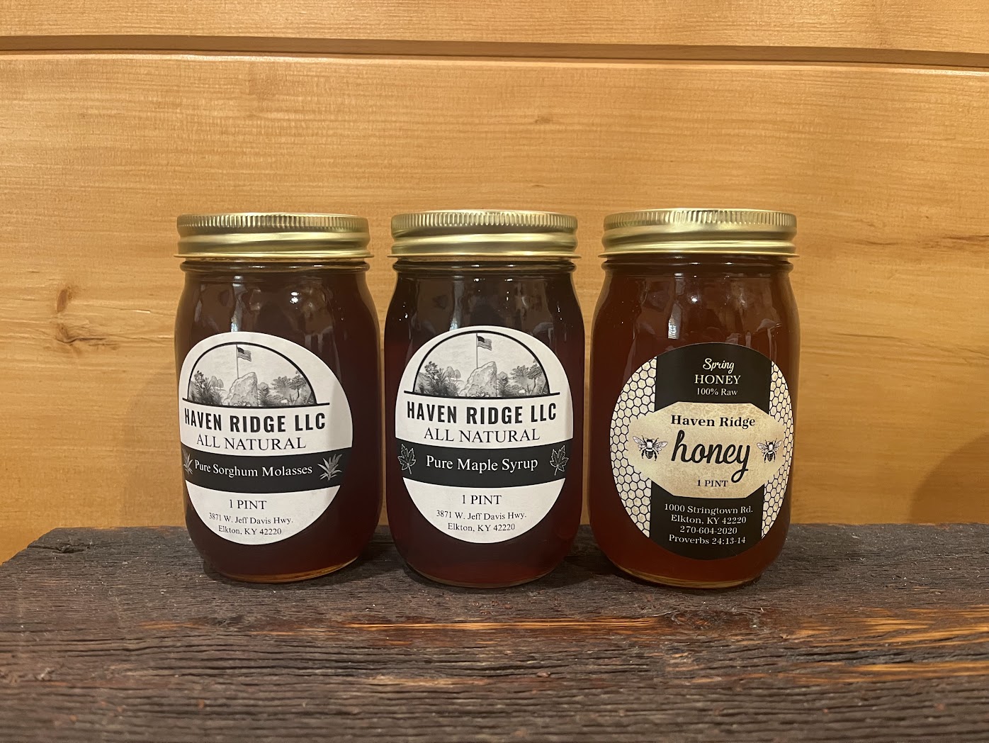 image of honey, maple syrup, and sorghum