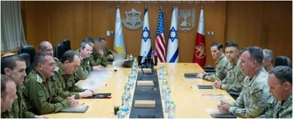 american and israeli military officials at a table