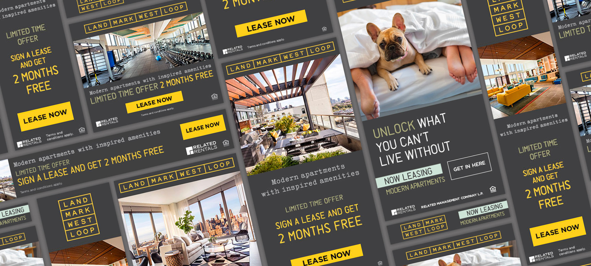 Landmark West Loop digital ads