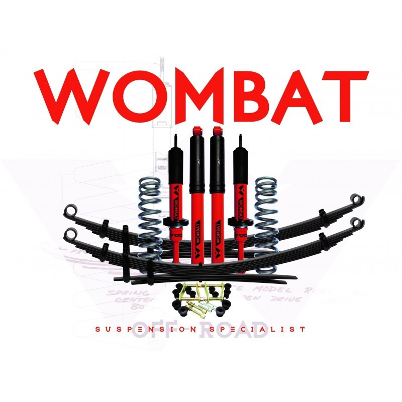 Kit suspension Wombat Ford Ranger 2019+ réhausse 50mm avant 0-50kg arrière 0-300kg