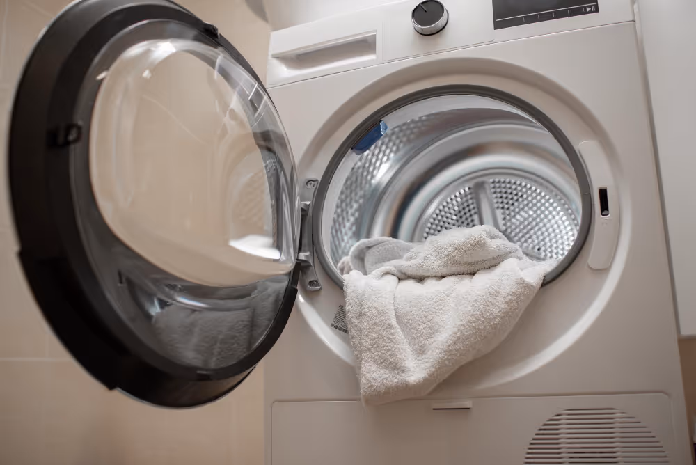 dryer with clothes in it