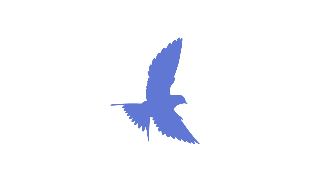 Icône oiseau qui vole bleu