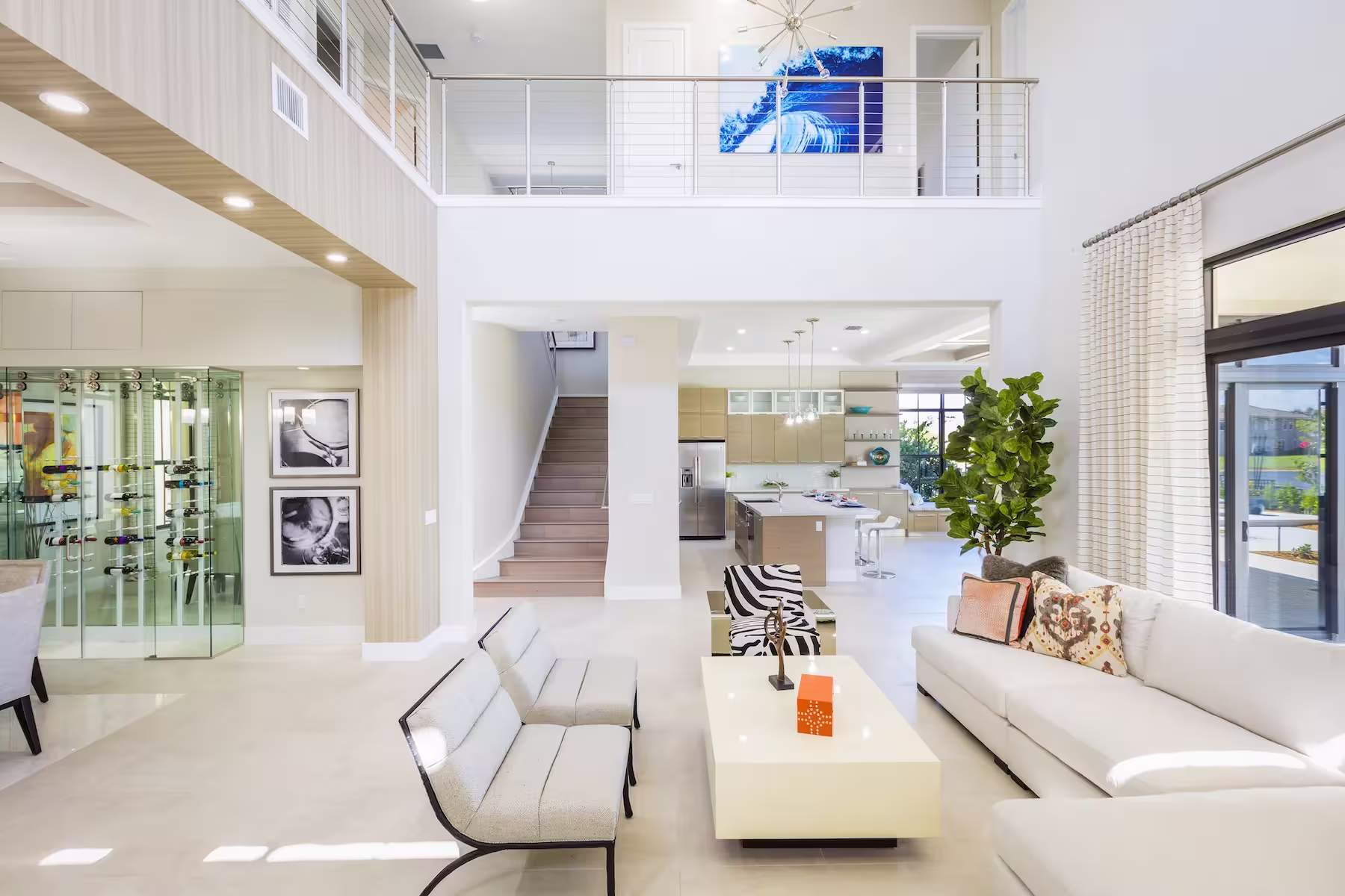 Living room renovation in Sarasota with new flooring and modern design