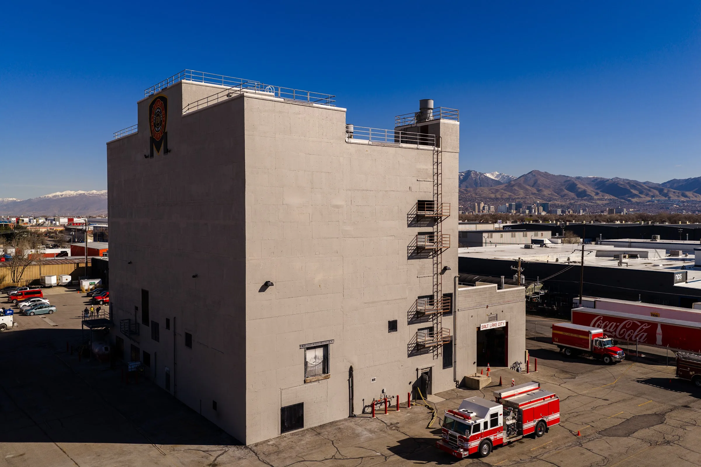 A restored fire station training tower, the kind of finished work people drive by and recognize.