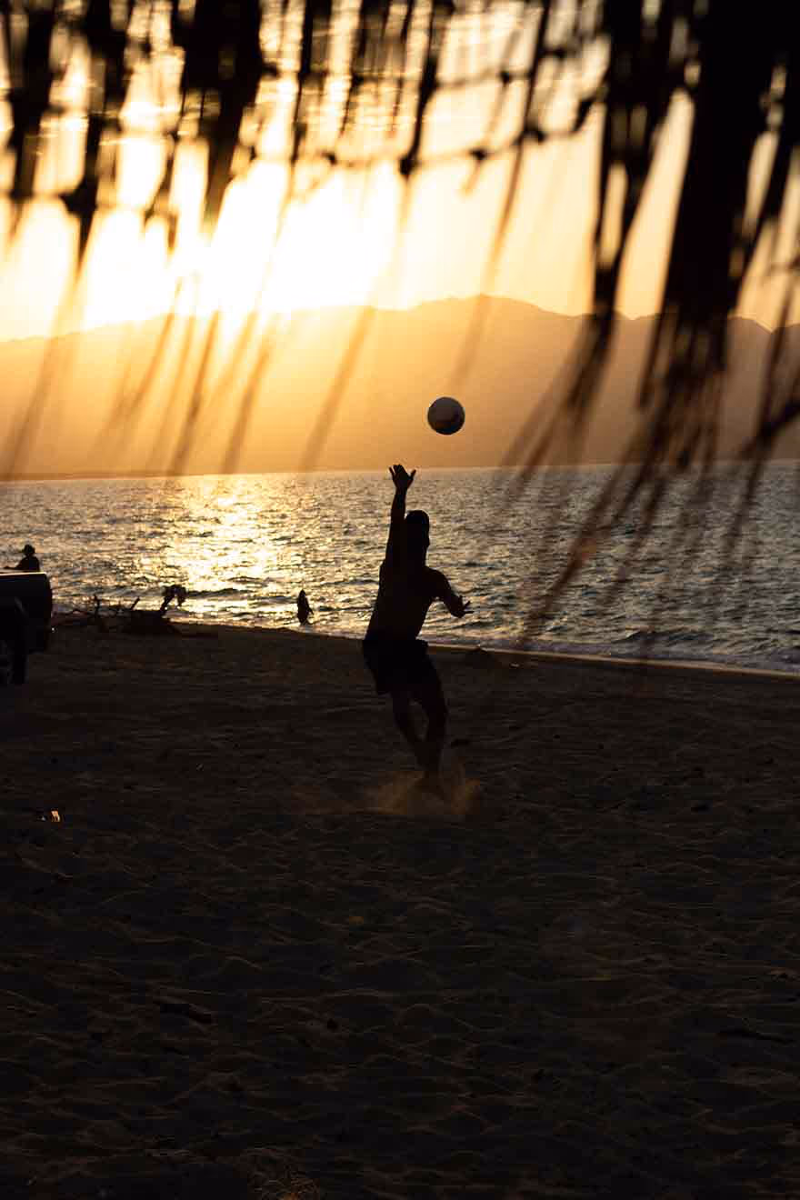 Oceanview of  a man on a paddle board