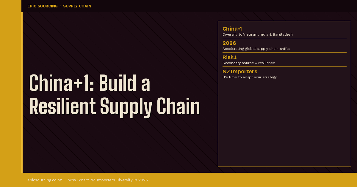 China+1: Why Smart NZ Importers Are Diversifying Their Supply Chains in 2026