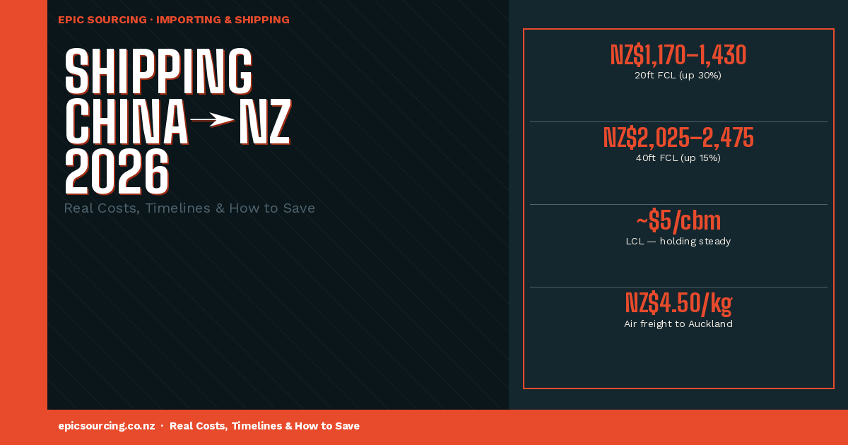 Shipping from China to New Zealand in 2026: Real Costs, Timelines & How to Save