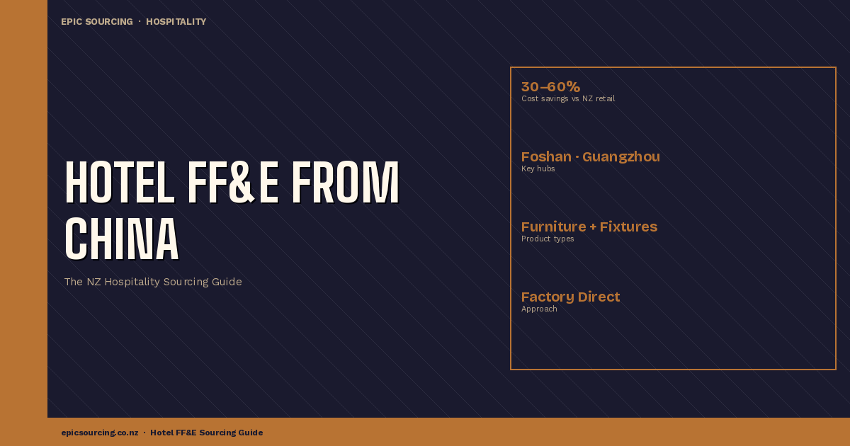 How to Source Hotel Furniture & FF&E from China: The NZ Hospitality Guide
