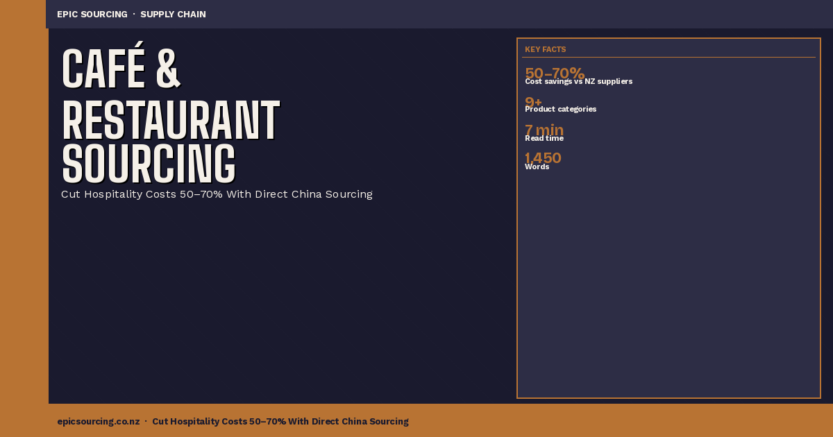 Sourcing Café & Restaurant Supplies from China: The NZ Hospitality Owner's Guide