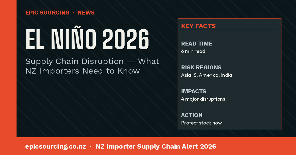 El Niño 2026: What NZ Importers Need to Know About Supply Chain Disruption