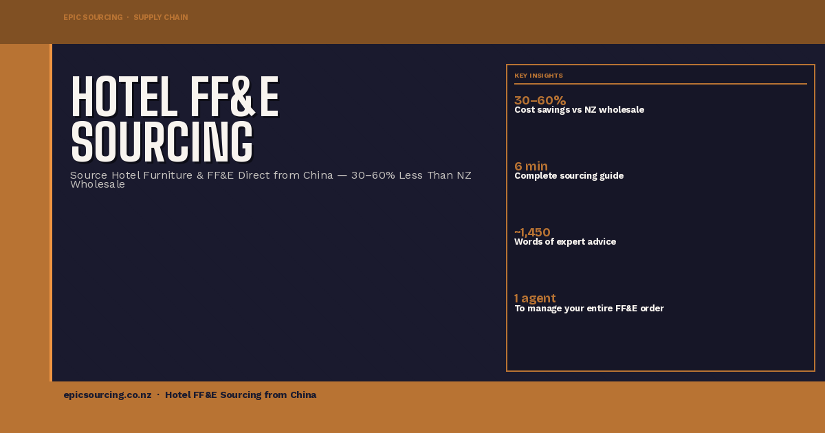 How to Source Hotel Furniture and FF&E from China: A Complete Guide for NZ Hospitality Businesses