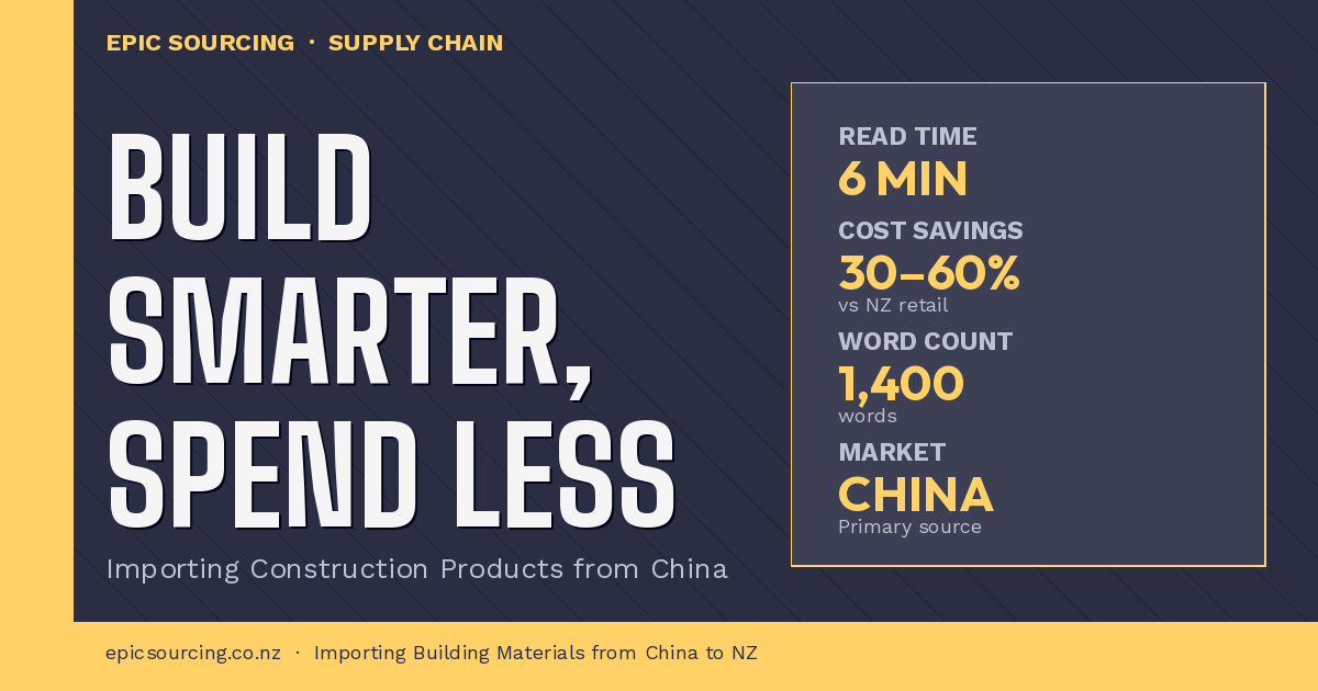 Importing Building Materials and Construction Products from China to NZ: A Practical Guide