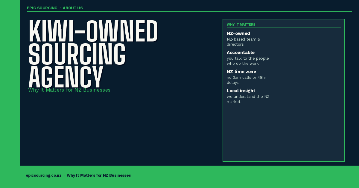 Why Being a Kiwi-Owned Sourcing Agency Matters