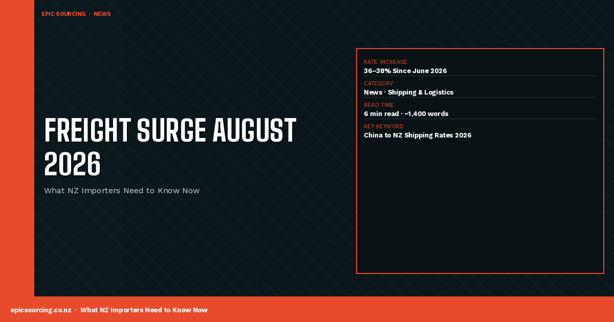 August 2026 Freight Rate Surge: What NZ Importers Need to Know (And Do) Right Now