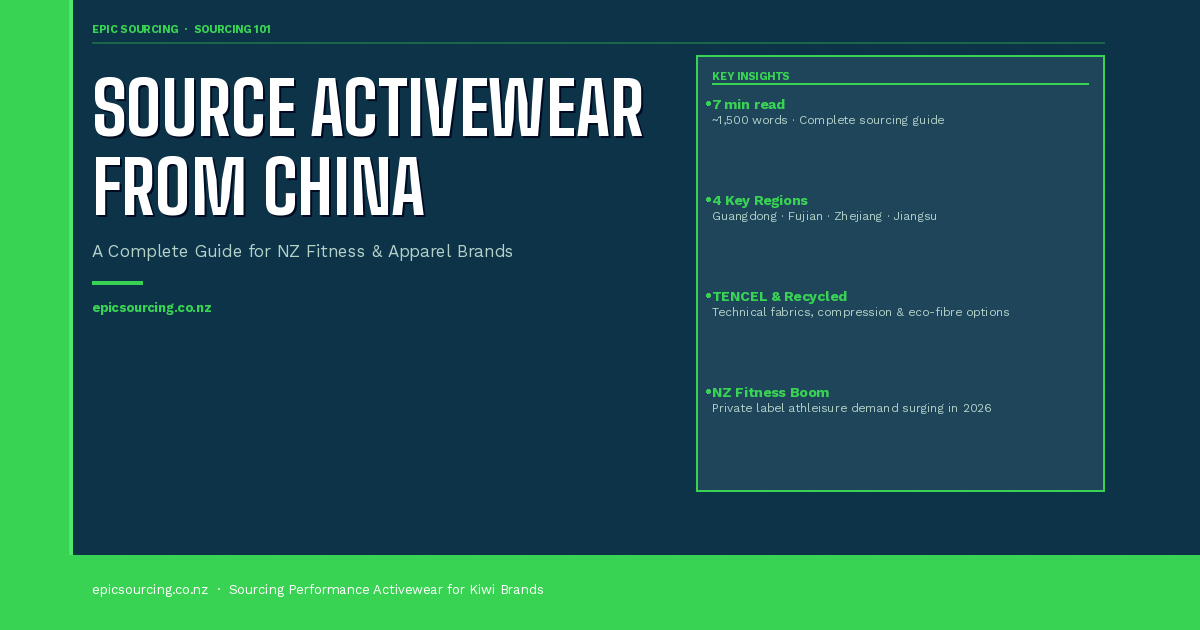 Sourcing Performance Activewear from China: A Complete Guide for NZ Fitness and Apparel Brands