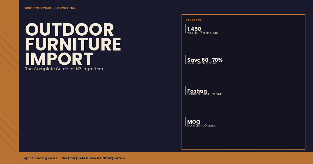 How to Import Outdoor Furniture from China to New Zealand (The Complete Guide)