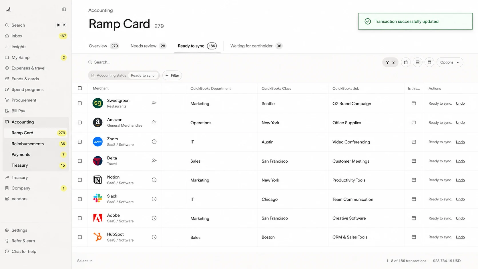 Ramp finance and expense infrastructure with enterprise integrations