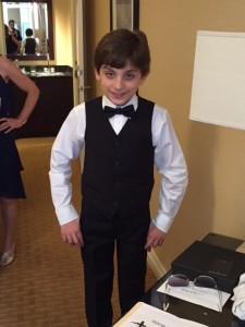 Young boy in wedding tux