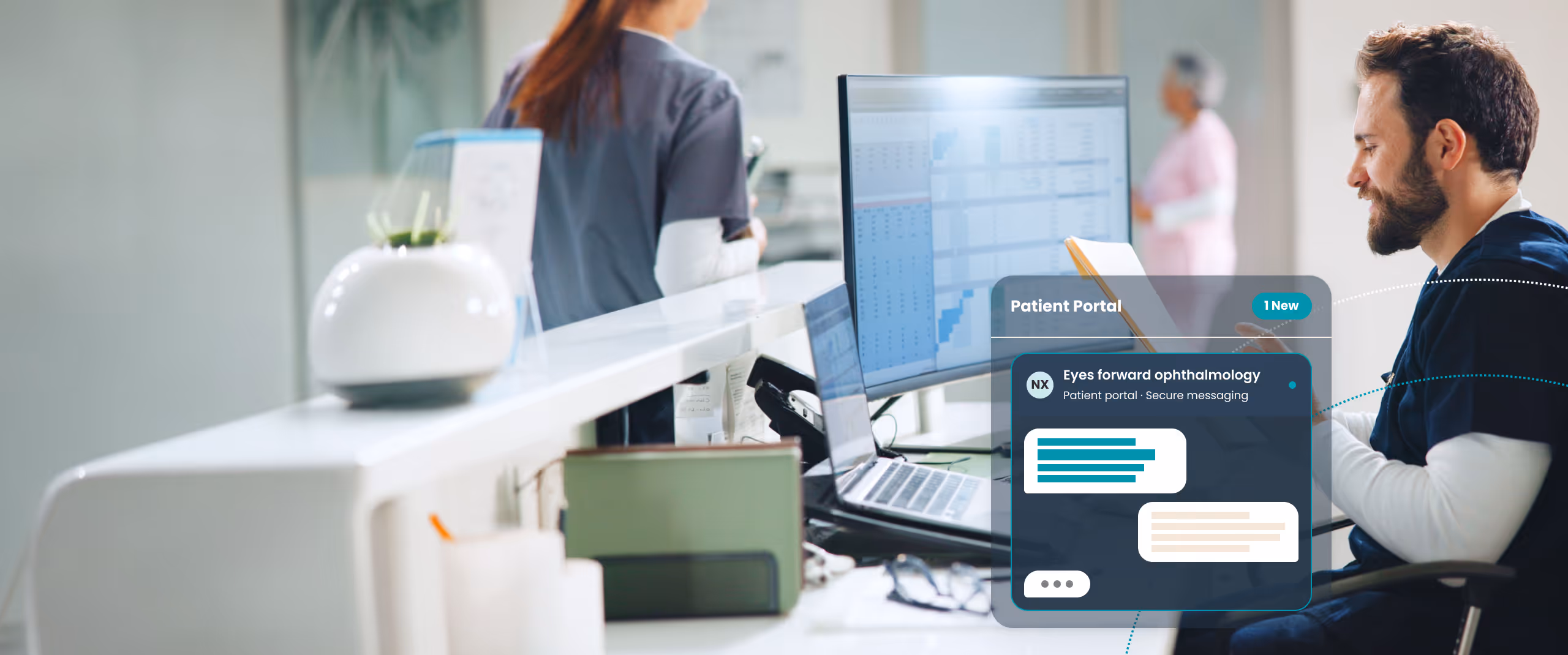Clinician accessing patient portal