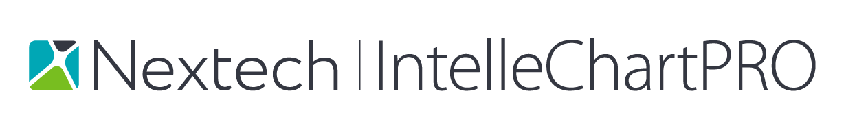Nextech IntelleChartPRO company logo with stylized blue and green icon.