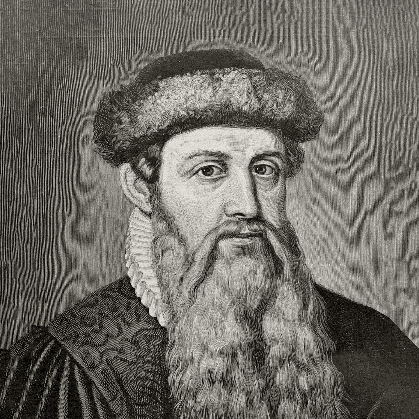 Johannes Gutenberg revolutionized the world with his invention of the movable type printing press, democratizing knowledge and laying the foundation for modern typography and mass communication.