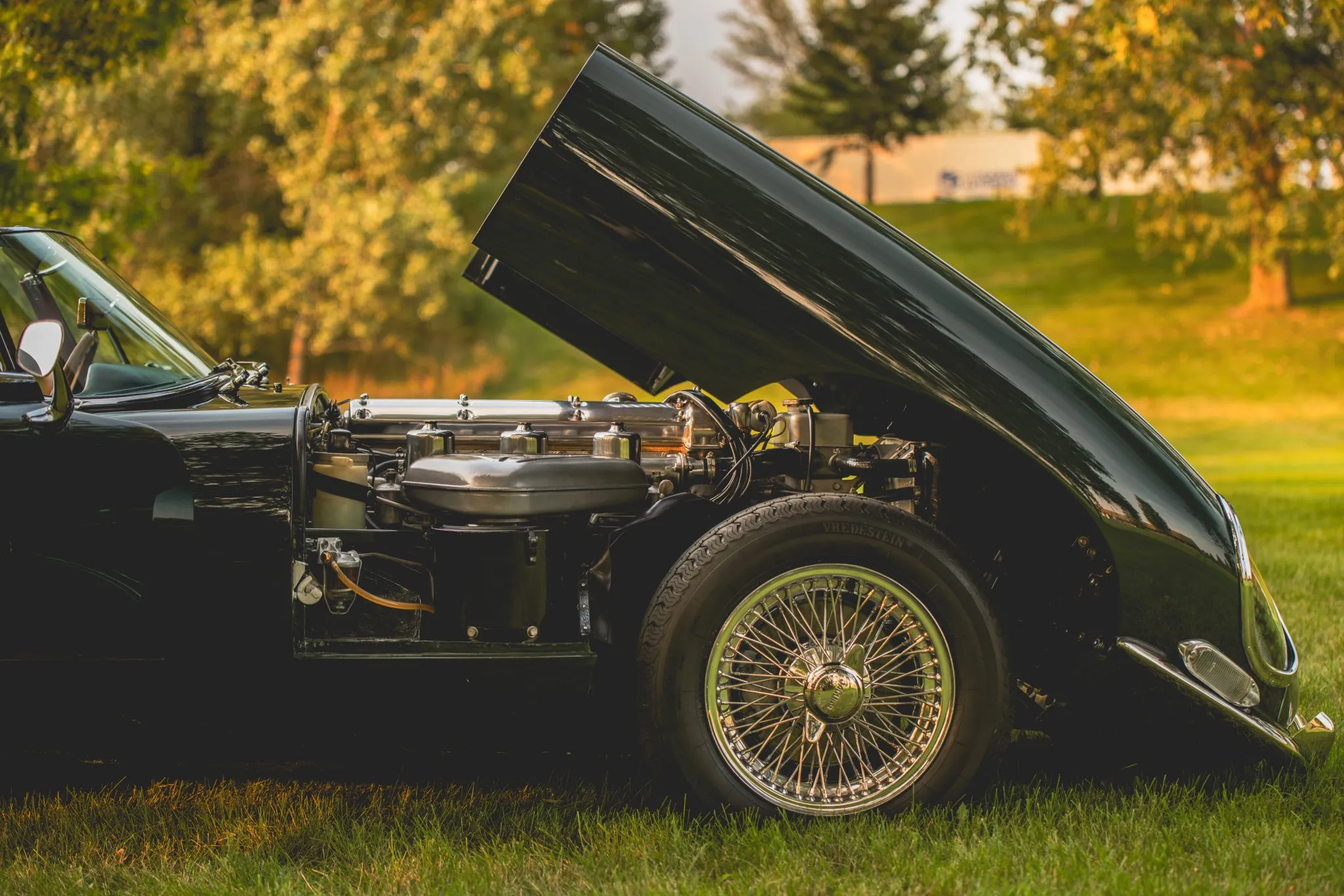 A vintage Jaguar that was recently restored