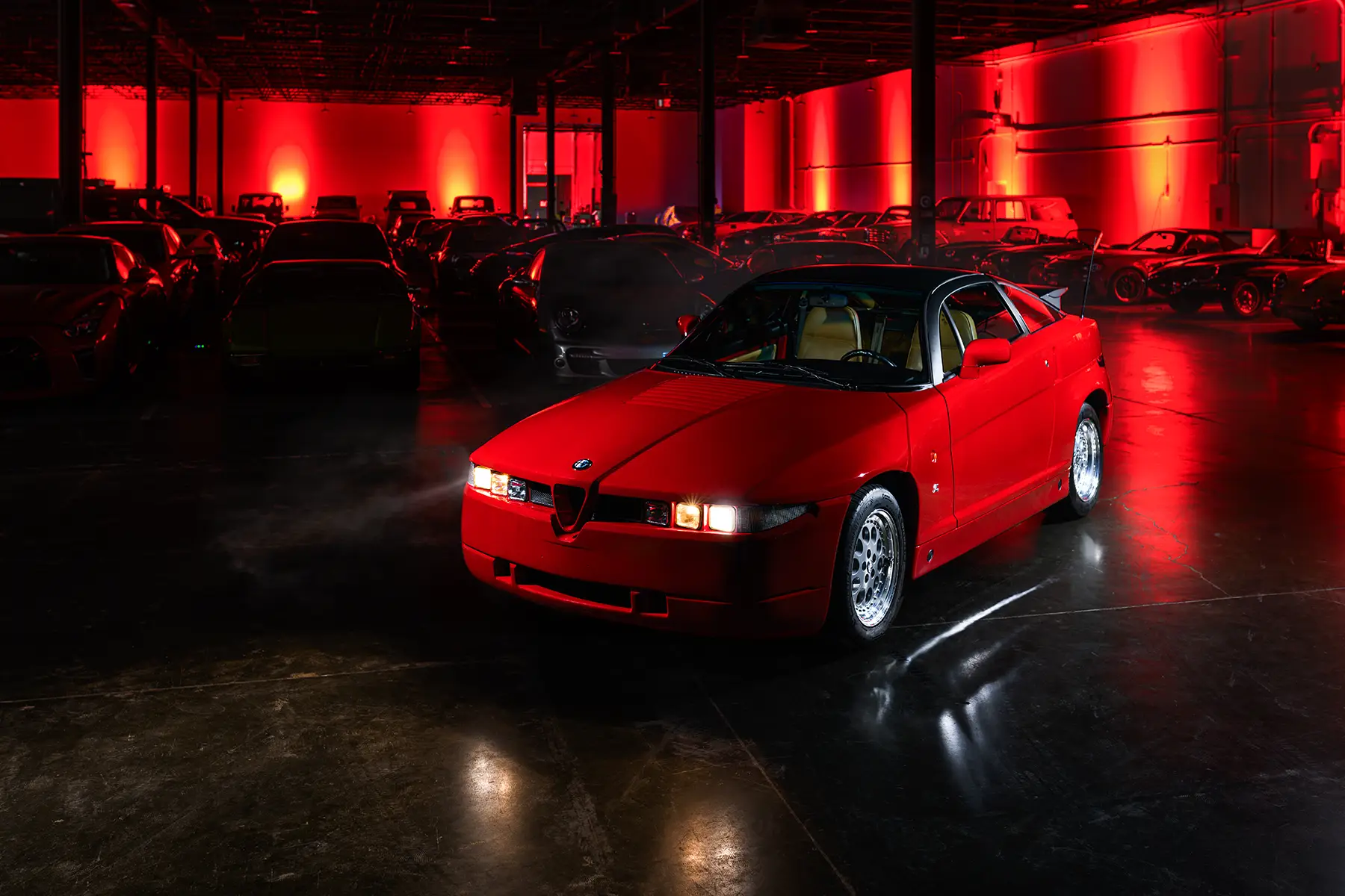 A car club meeting outside of Millrace Motor Club