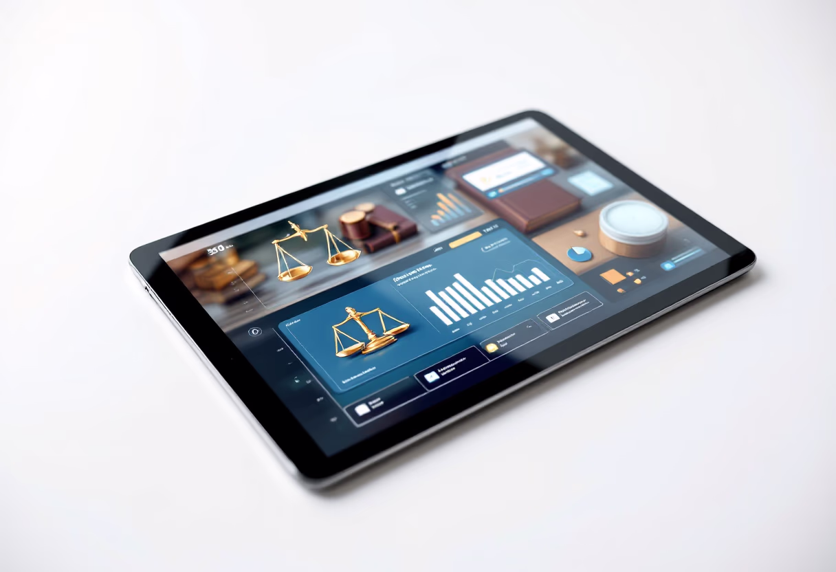 [digital project] image of a case file on a tablet with legal tech elements