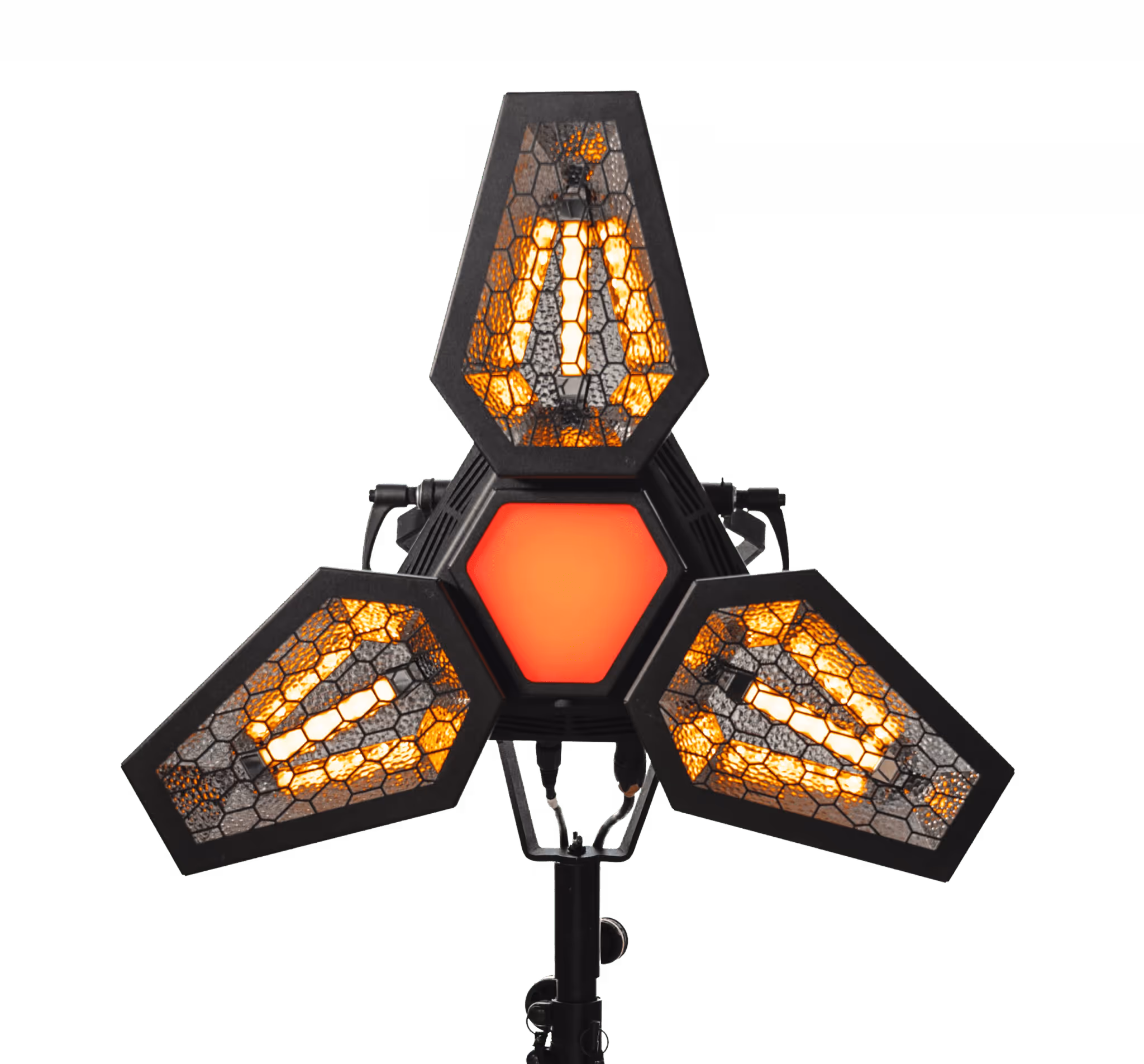 a black and orange light fixture