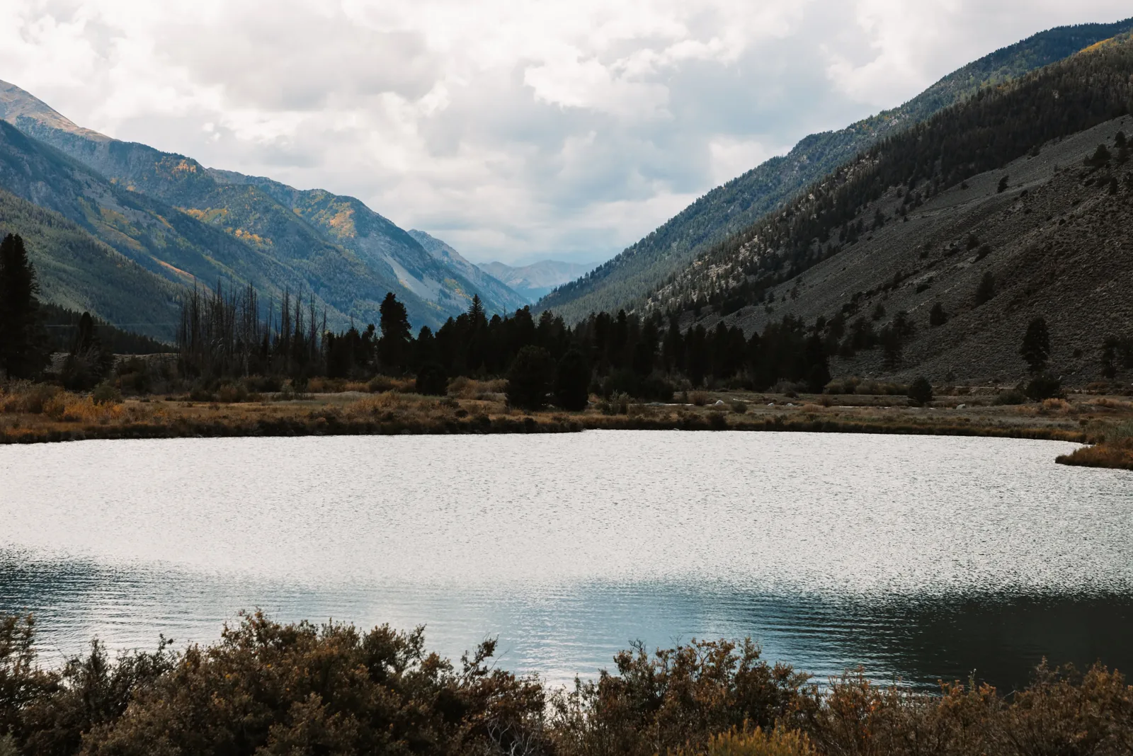 Alpine lake beneath the peaks