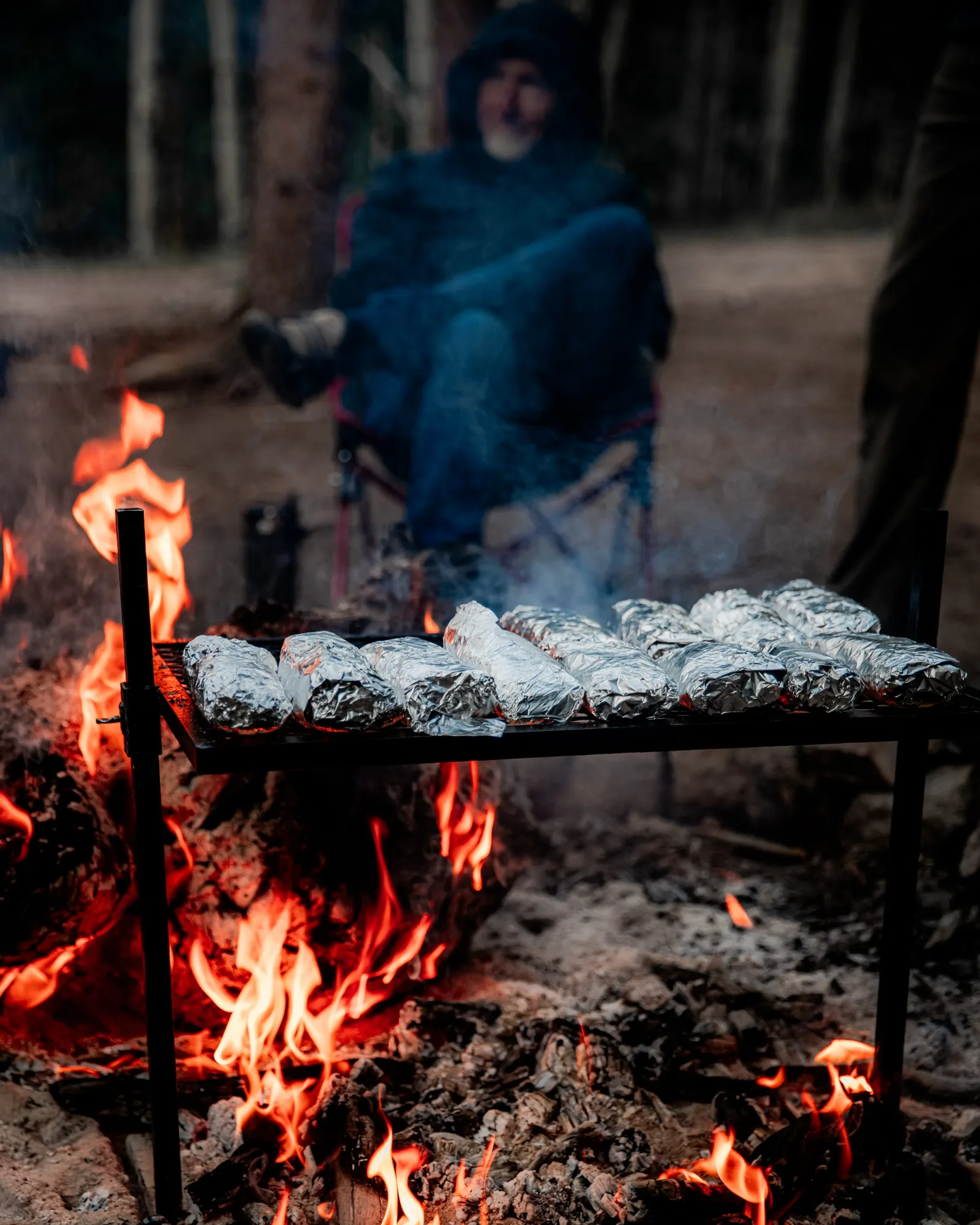 Foil-wrapped dinners over the fire