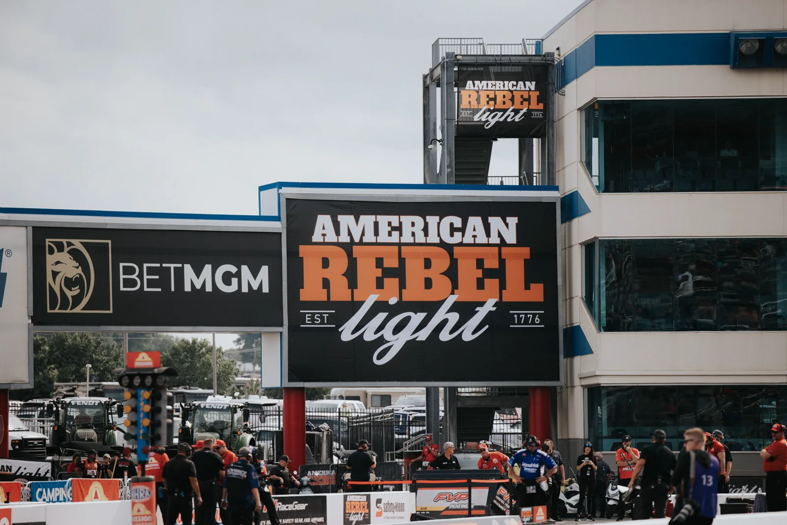 American Rebel Light race signage at zMAX Dragway, Charlotte