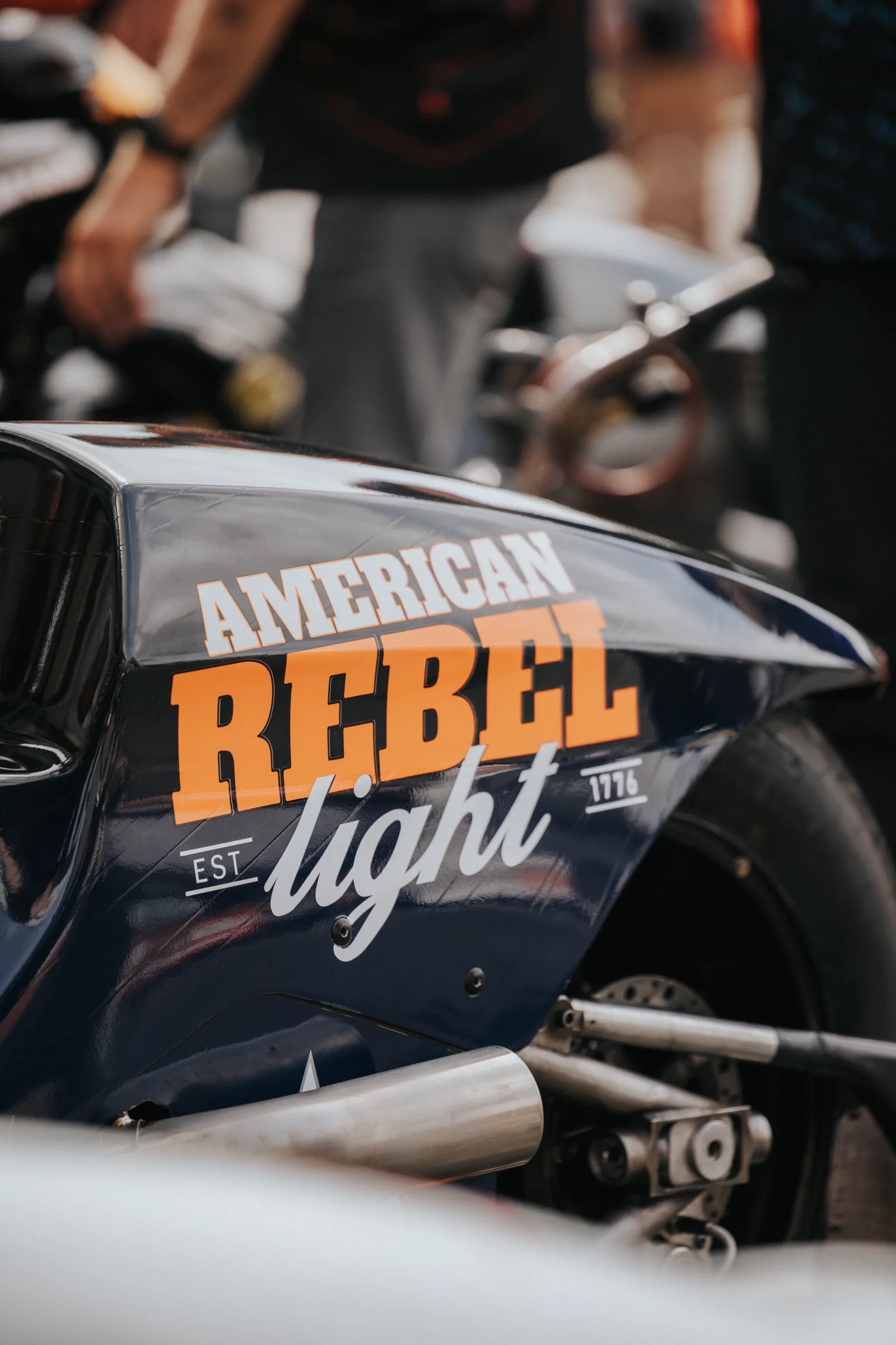 American Rebel Light drag bike livery