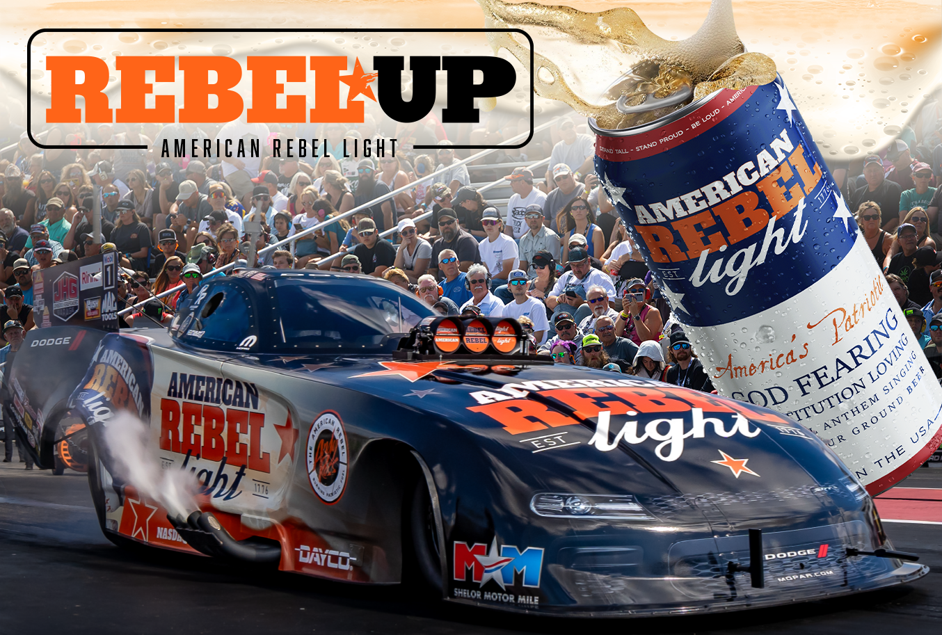 Rebel Up campaign: American Rebel NHRA funny car